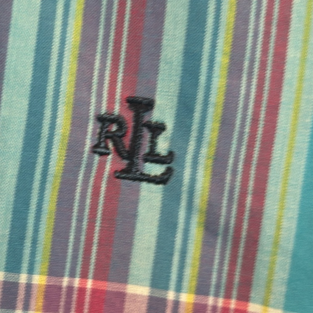 Lauren Ralph Lauren Blue Plaid Button Down Shirt - Picture 7 of 13